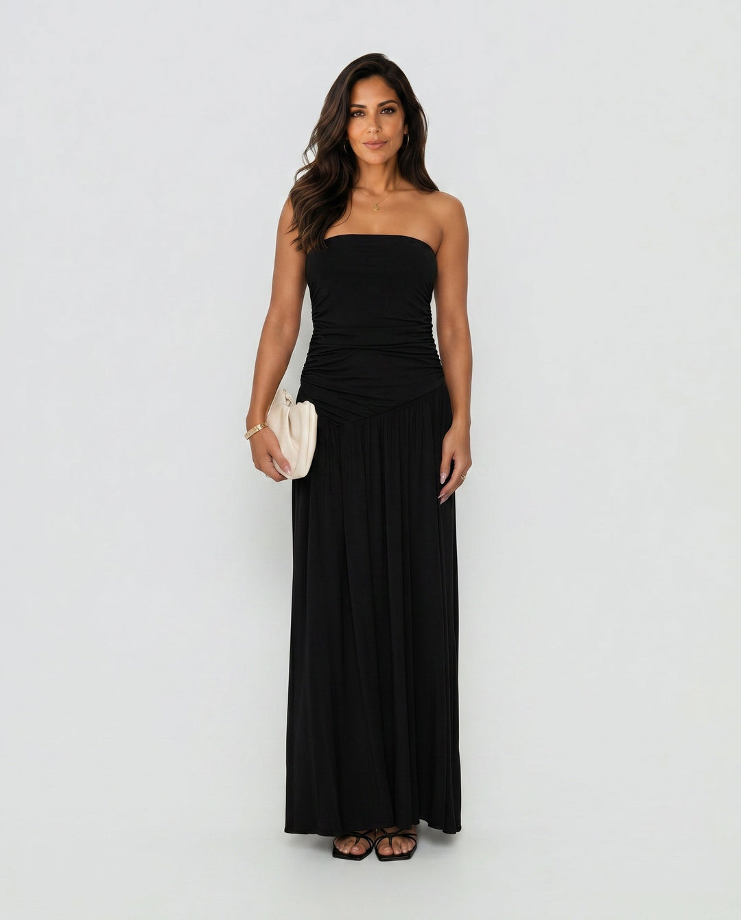 Adèle | Strapless Ruched Maxi
