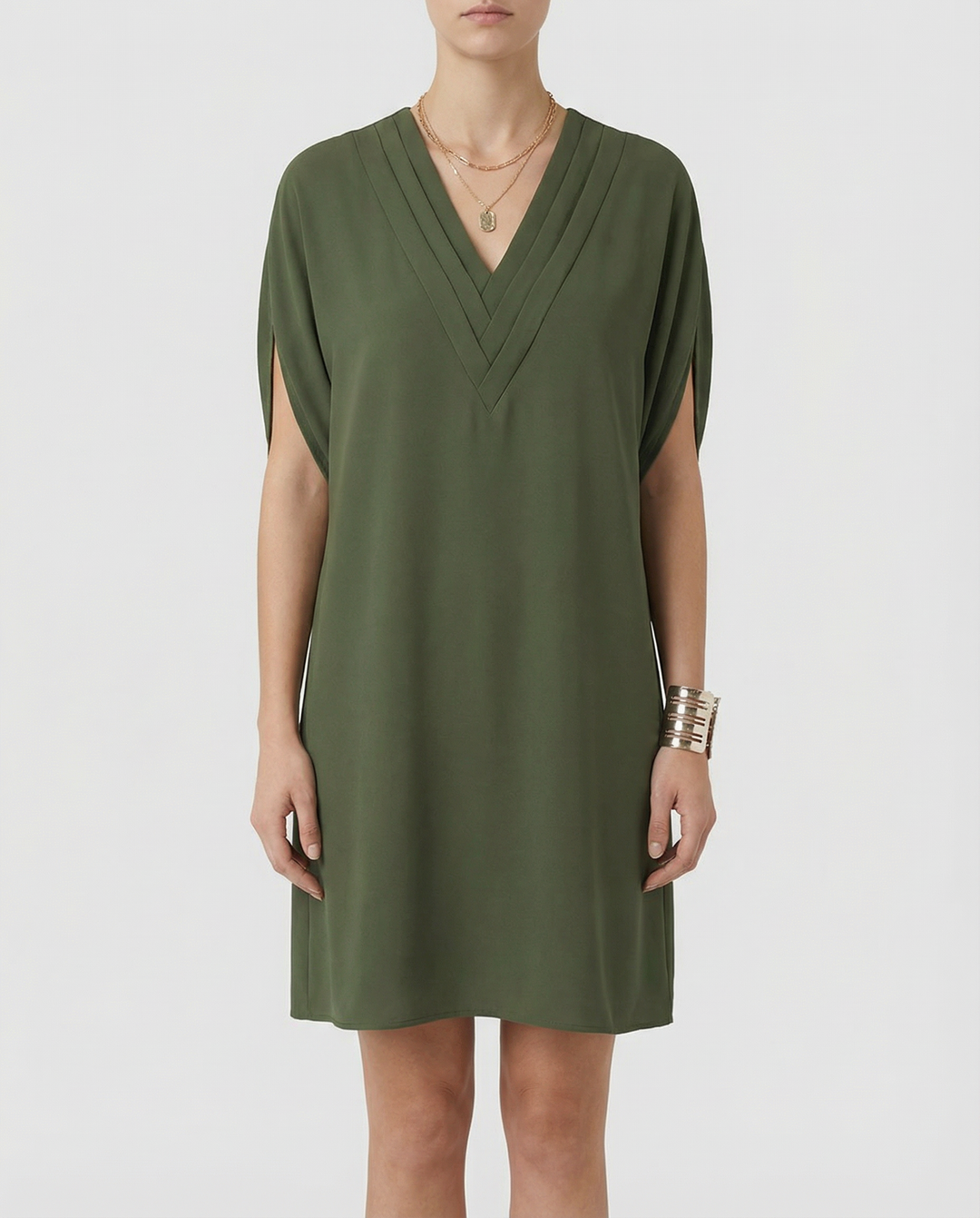 Maeva | V-Neck Multi-Layered Casual Midi Dress