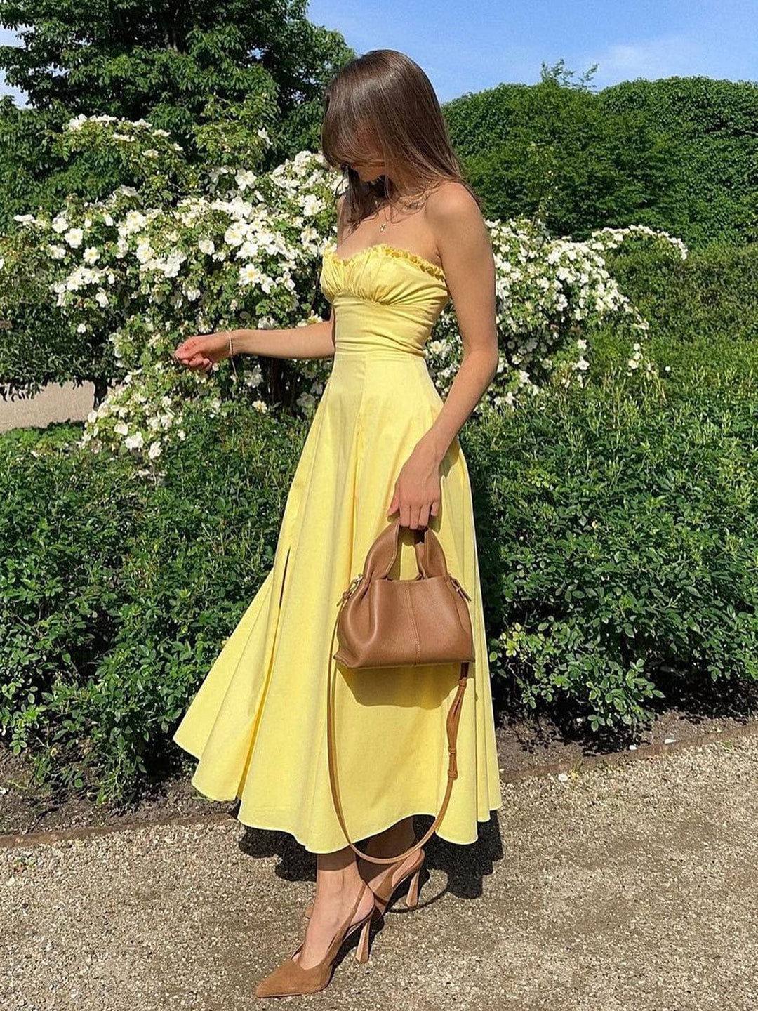 Anne | Romantic Midi with Bustier &amp; A-Line Skirt