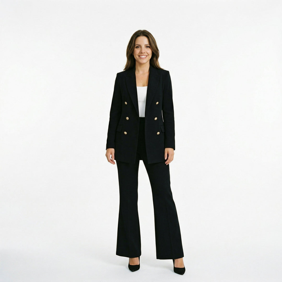 Orla | Long Jacket &amp; Flared Trousers Suit Set