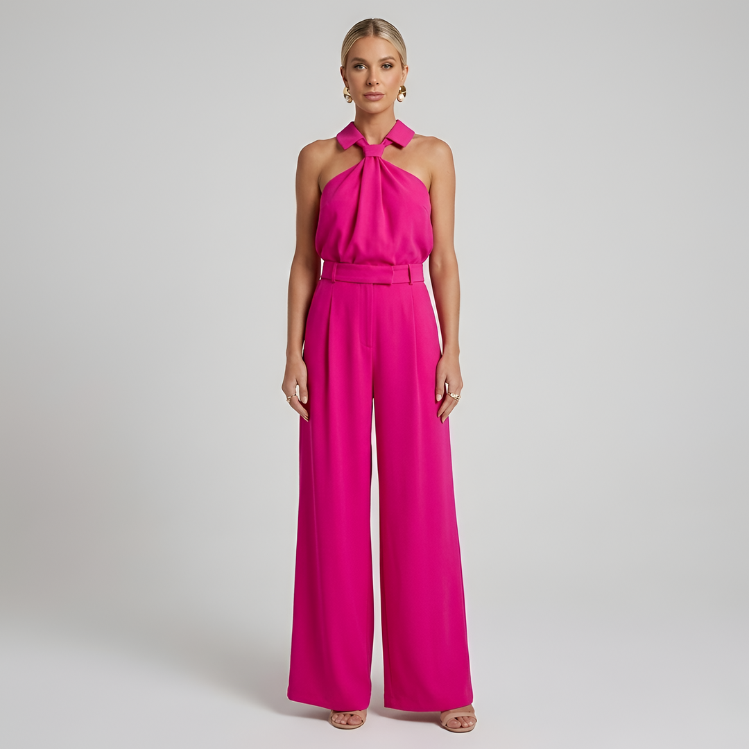 Ines | Halter Neck Wide-Leg Jumpsuit