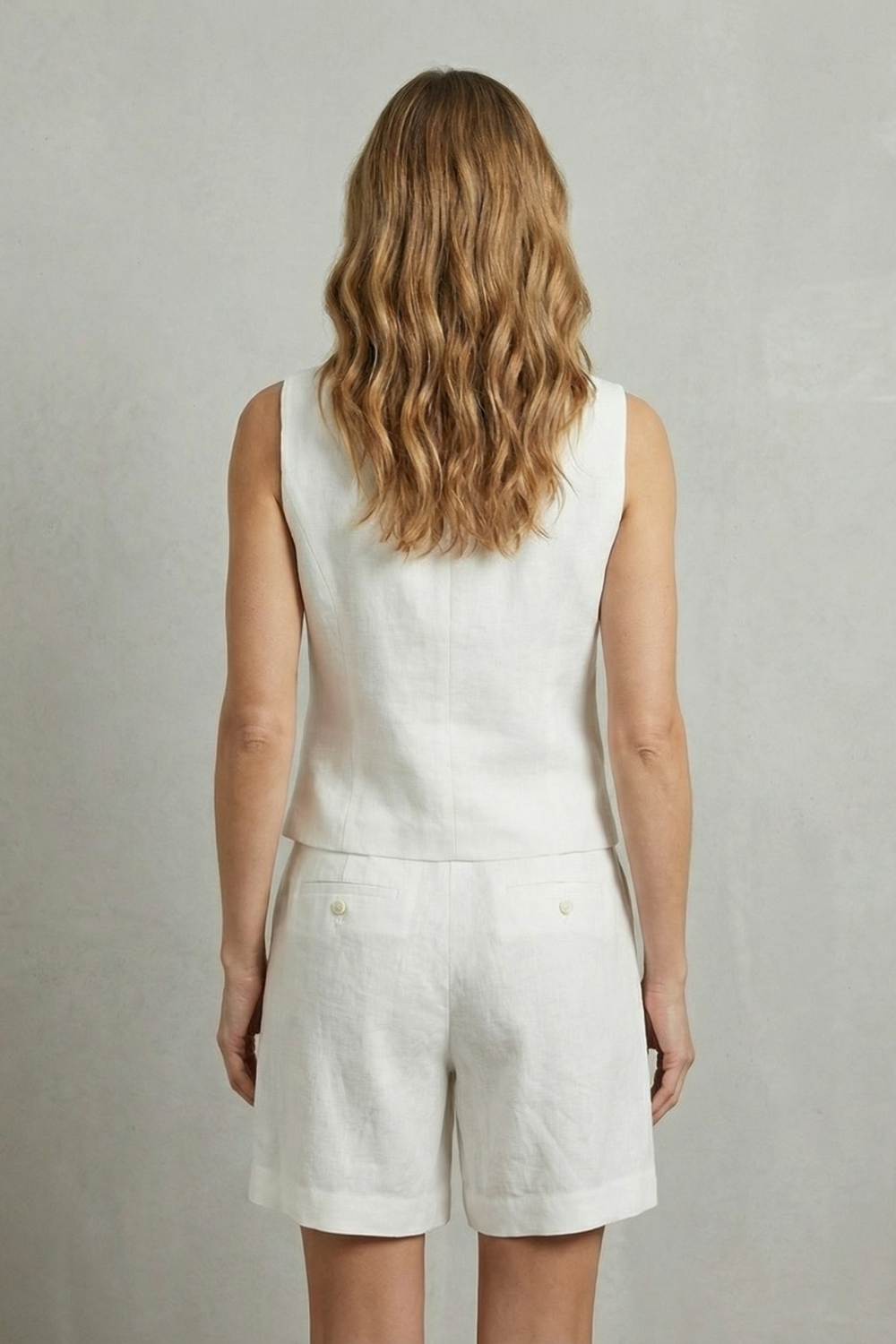 Linévora | Tailored Linen-Look Vest &amp; Short Set