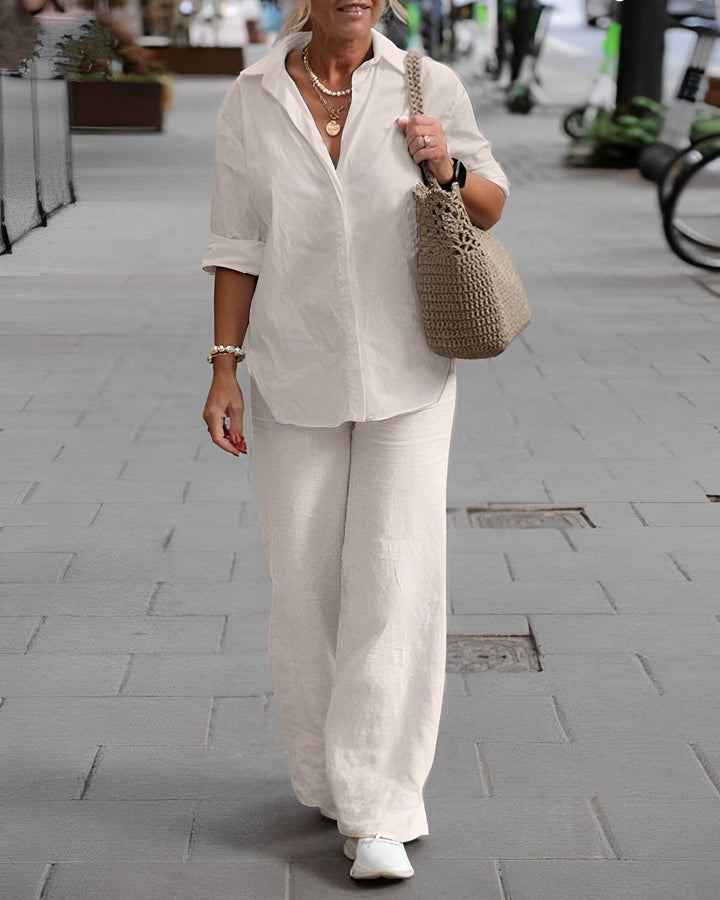 Ottavia | Lightweight Blouse &amp; Wide-Leg Trouser Co-ord Set