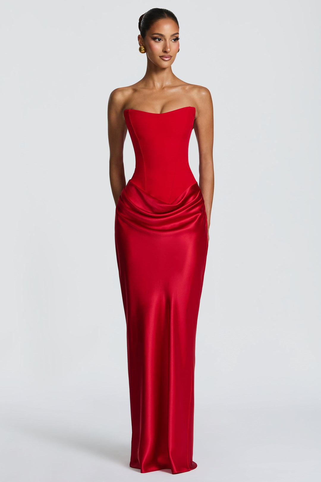 Selene | Satin-Look Tie-Up Maxi Dress