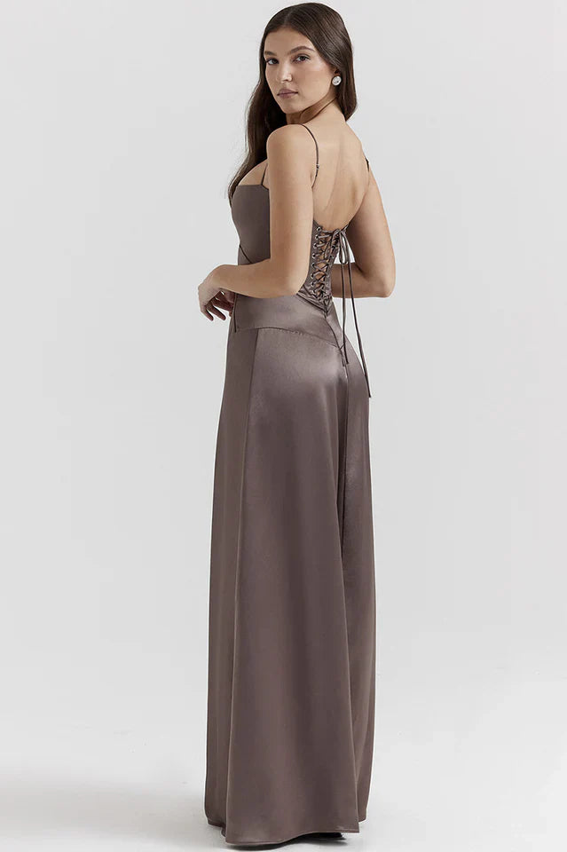 Cara | Lace-Up Back Maxi Dress