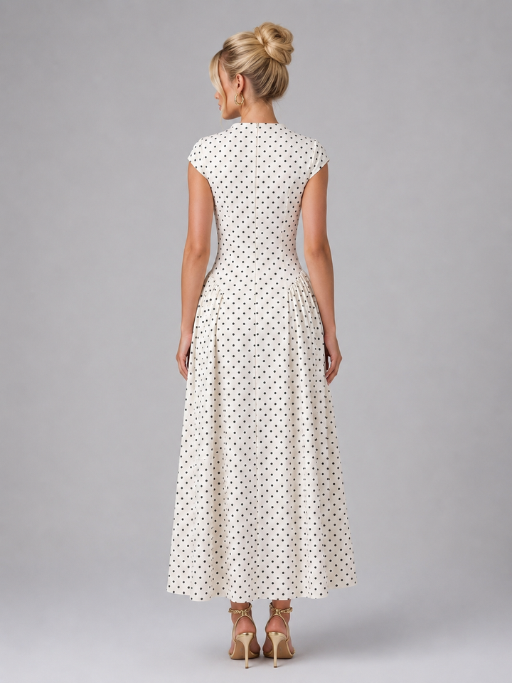 Clotilde | Polka Dot A-Line Maxi Dress
