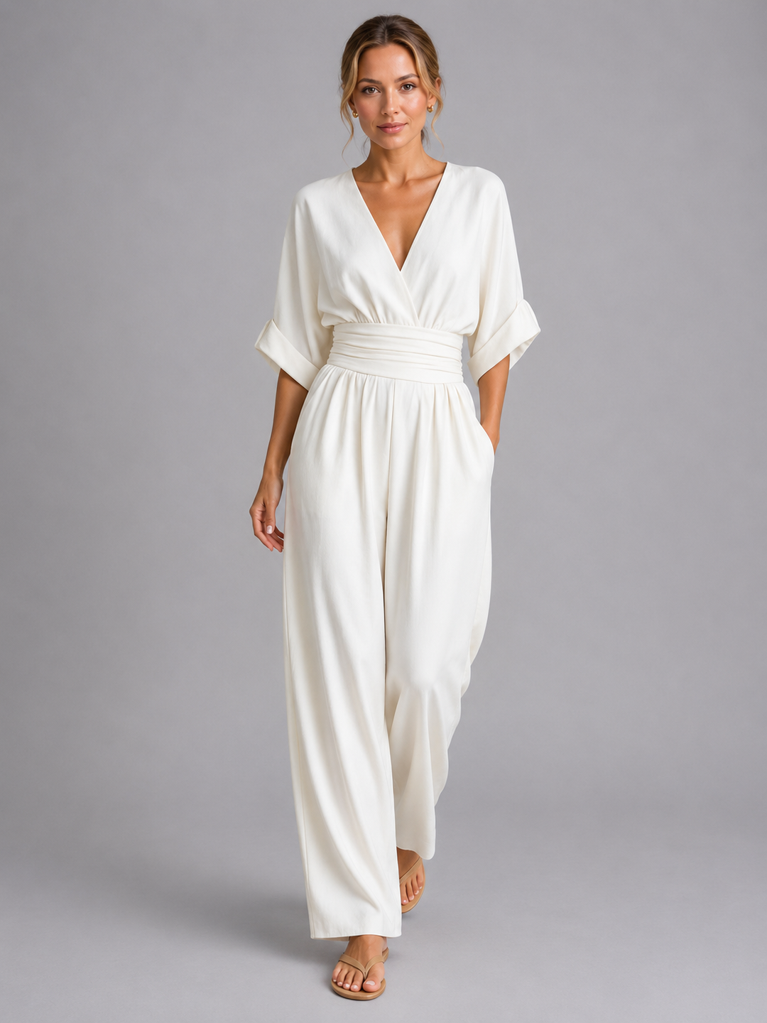 Waverly | Cinched Waist Wide-Leg Jumpsuit
